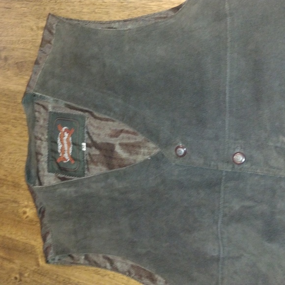 Vintage 100% Sweded Leather Vest Western Excelled Leather International M - Picture 2 of 8